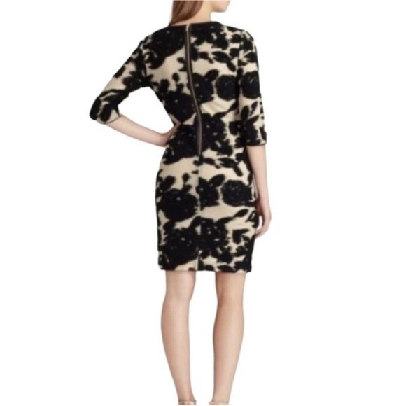 REISS Women’s Lavine Rose Wool Dress Worn on TV Size 6 Floral Metallic Luxury - Picture 13 of 15